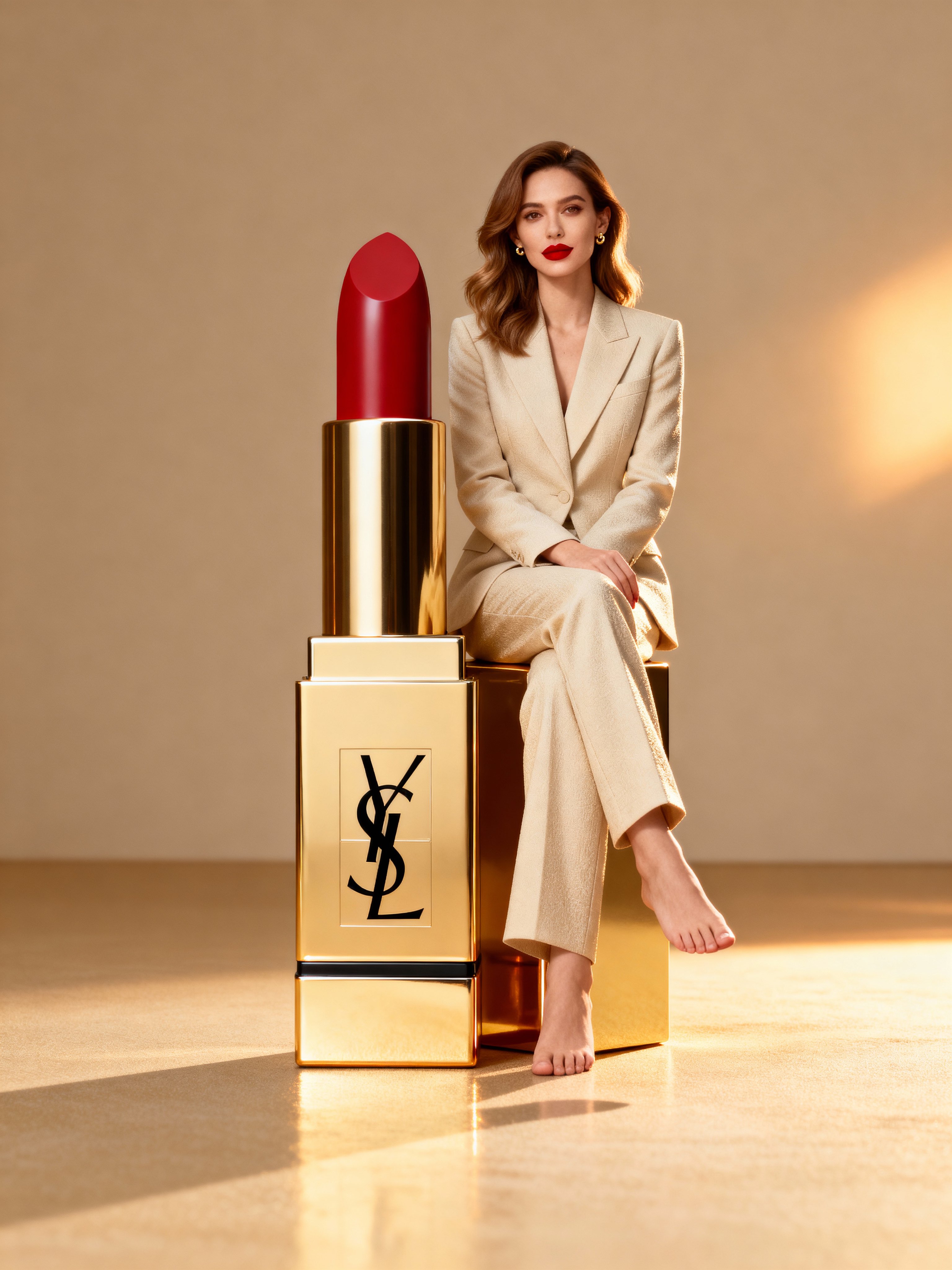 Gemimg AI text to image: Luxury beauty campaign - Free AI image generator